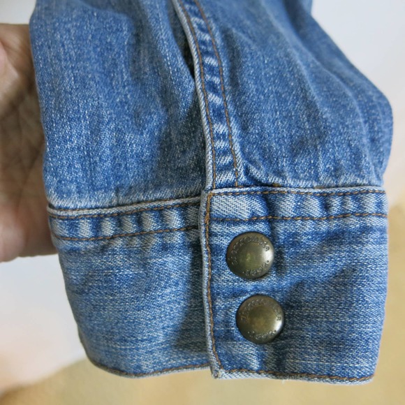 ABERCROMBIE Hooded Jean Jacket Size XL Girls Zipper Pockets Denim Blue - Picture 11 of 14